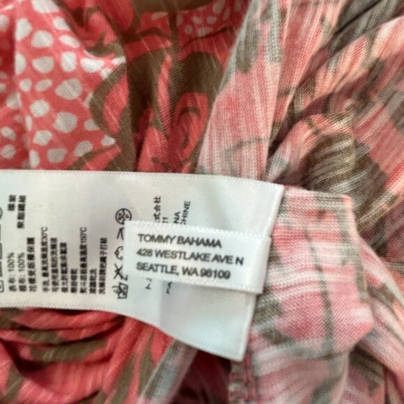 Tommy Bahama Vine Forets Tropical Halter Maxi Dress size Large Coral - Picture 10 of 12